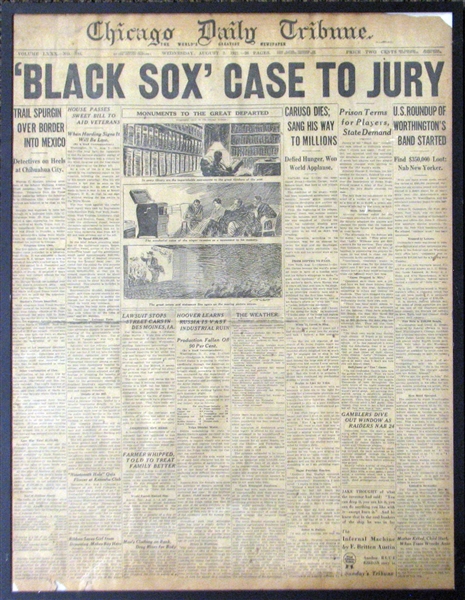 1920-1921 Chicago Black Sox Newspaper Group of (3)