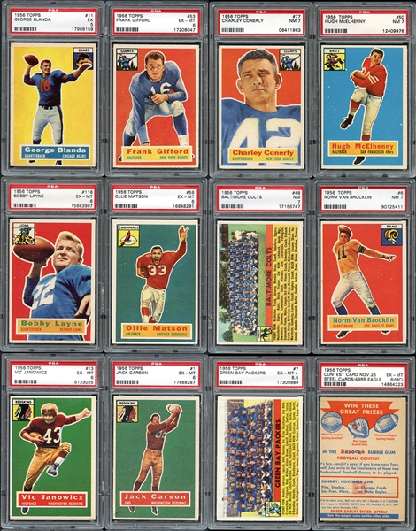 1956 Topps Football Complete Set with PSA Graded