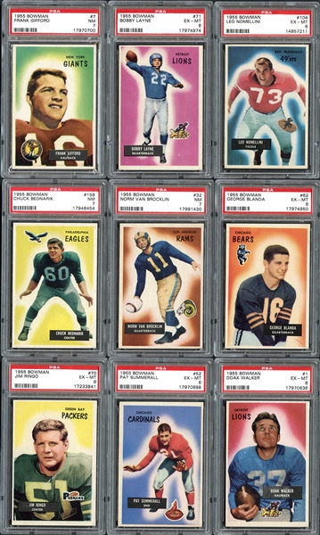1955 Bowman Football Complete Set with PSA Graded