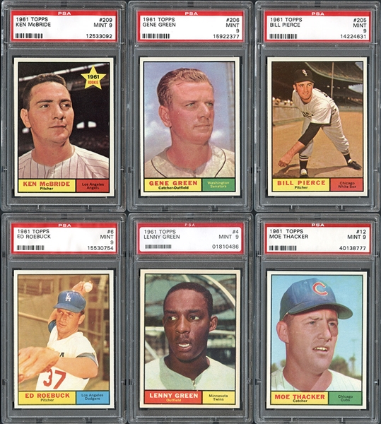 1961 Topps Baseball Group of (20) All PSA 9 MINT