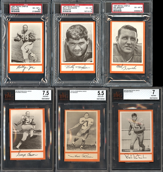 1967 Dolphins Royal Castle Group of (11) Cards All Graded