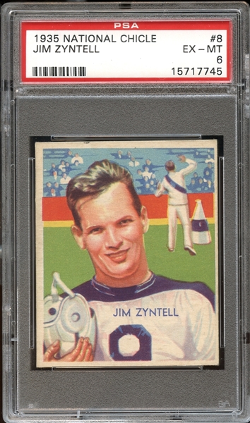 1935 National Chicle #8 Jim Zyntell PSA 6 EX/MT