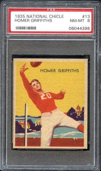 1935 National Chicle #13 Homer Griffiths PSA 8 NM/MT
