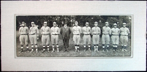 1918 Fort Porter Baseball Team Panoramic Photograph Featuring Shoeless Joe Jackson and Lefty Williams
