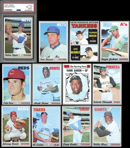 1970 Topps Baseball Complete Set with PSA Graded Ryan