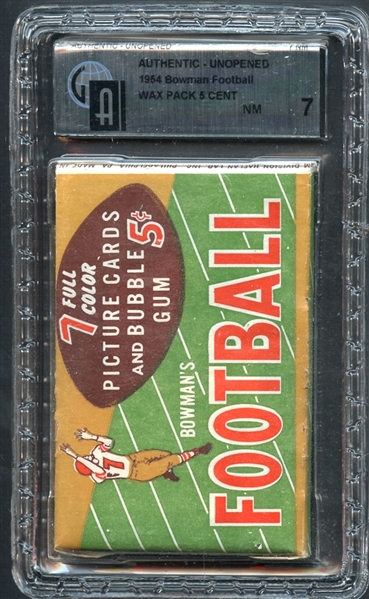 1954 Bowman Football Wax Pack 5 Cent GAI 7 NM