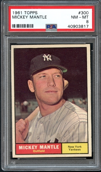 1961 Topps #300 Mickey Mantle PSA 8 NM/MT