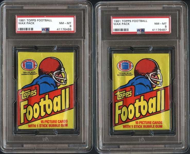1981 Topps Football Unopened Wax Pack Group of (2)