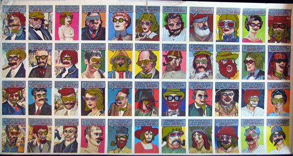 1967 Topps Who Am I? Uncut Sheet of (44) Cards Which Includes Complete Set