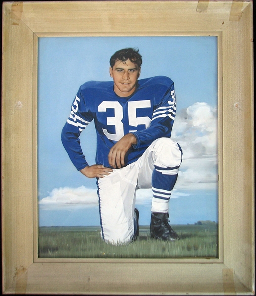 1957 Original Painting of Alan Ameche That Hung in Baltimore Colts Front Office