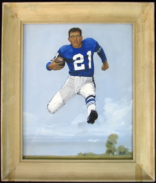 1957 Original Painting of Billy Vessels That Hung in Baltimore Colts Front Office