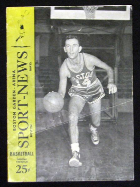 1953 Boston Celtics Official Program Featuring Bob Cousy