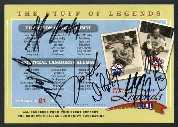 Mark Messier Signed Edmonton Oilers Community Foundation Advertisement with Anderson, Kurri and Coffey JSA