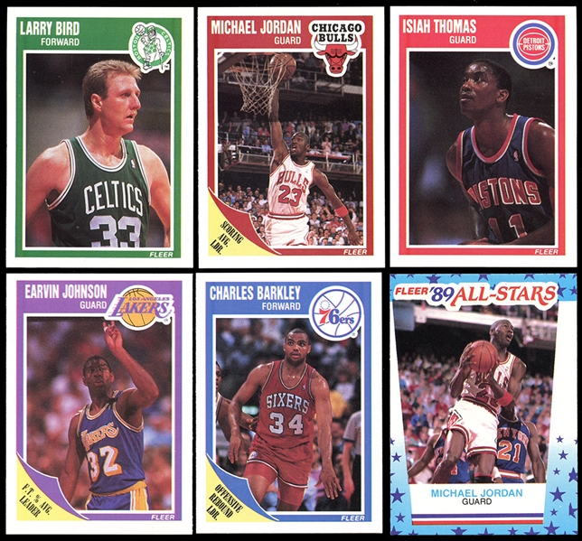 1989-90 Fleer Basketball Group of 3 Complete Sets Plus 1 Complete Sticker Set