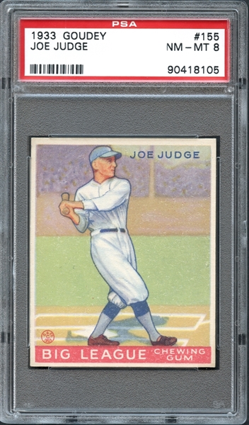 1933 Goudey #155 Joe Judge PSA 8 NM/MT