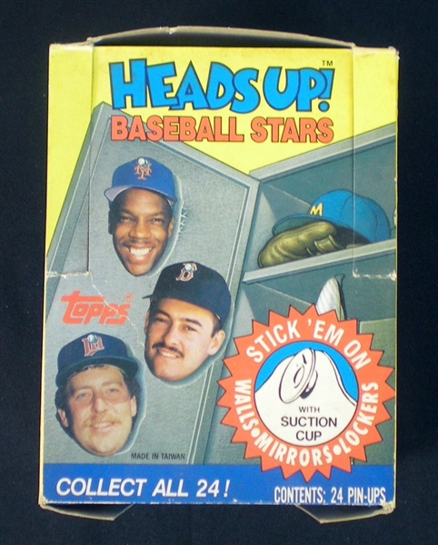 Exceptionally Rare 1989 Topps Heads Up! Baseball Stars Test Issue Display Box and Wrapper