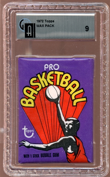 1972 Topps Basketball Unopened Wax Pack GAI 9 MINT