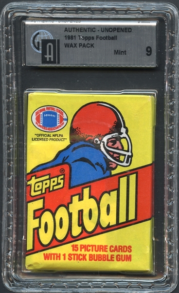 1981 Topps Football Wax Pack GAI 9 MINT