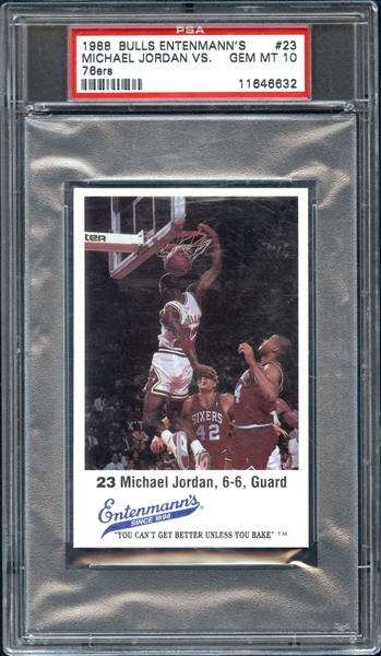 1988 Bulls Entenmanns #23 Michael Jordan vs 76ers PSA 10 GEM MINT