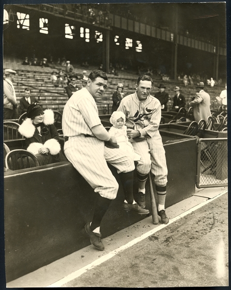 1926 Babe Ruth and Rogers Hornsby News Photo PSA/DNA Type 1
