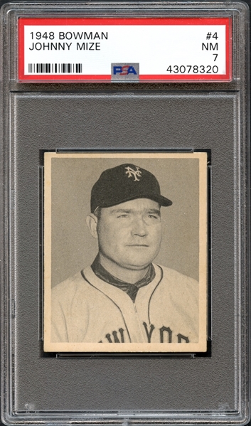 1948 Bowman #4 Johnny Mize PSA 7 NM