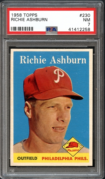 1958 Topps #230 Richie Ashburn PSA 7 NM