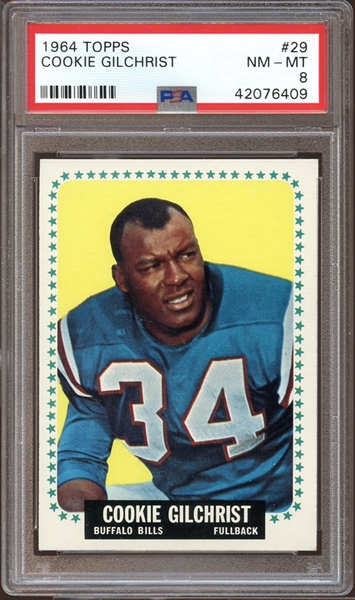 1964 Topps #29 Cookie Gilchrist PSA 8 NM/MT