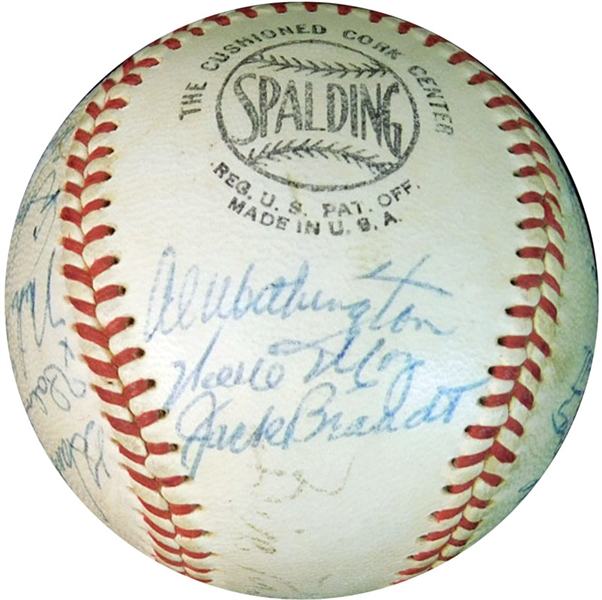 1958 San Francisco Giants Team-Signed ONL (Giles) Ball with (21) Signatures Featuring Willie Mays