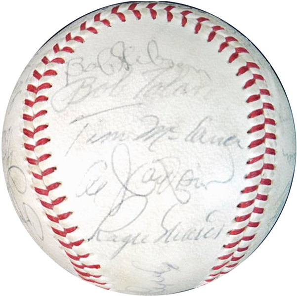 1967 St. Louis Cardinals World Champions Team-Signed ONL (Giles) Ball with (24) Signatures