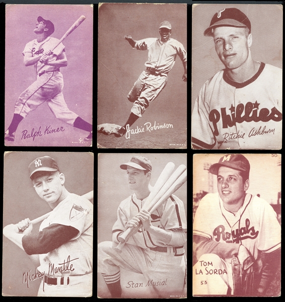 1940s-1970 Exhibits, Topps and Parkhurst Baseball Collection of (152) with Stars and HOFers