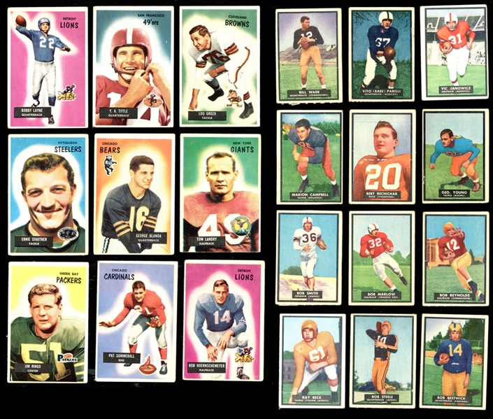 1950s Topps and Bowman Football Collection of (116) with Near Complete 1951 Topps Magic Set
