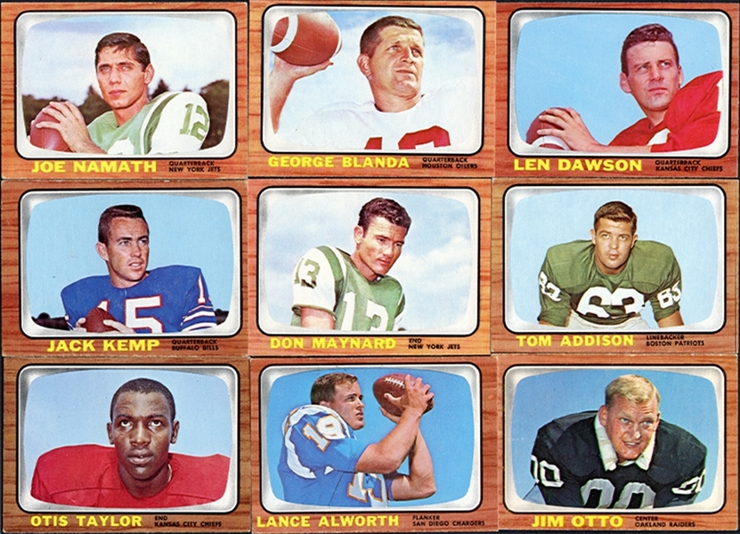 1966 Topps Football Complete Set Minus Ring Checklist Plus Extras