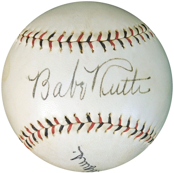 Spectacular Babe Ruth Single Signed Pacific Coast League Ball PSA/DNA Graded NM/MT 8