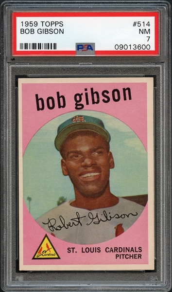 1959 Topps #514 Bob Gibson PSA 7 NM