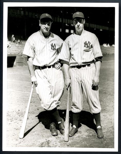 1936 Lou Gehrig and Joe DiMaggio Type II Original Photograph PSA/DNA