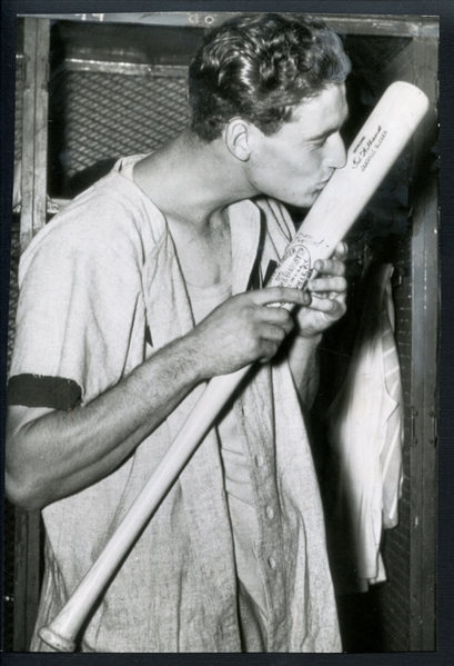 1941 Ted Williams Type III Photograph Kissing Bat at End of .406 Season PSA/DNA