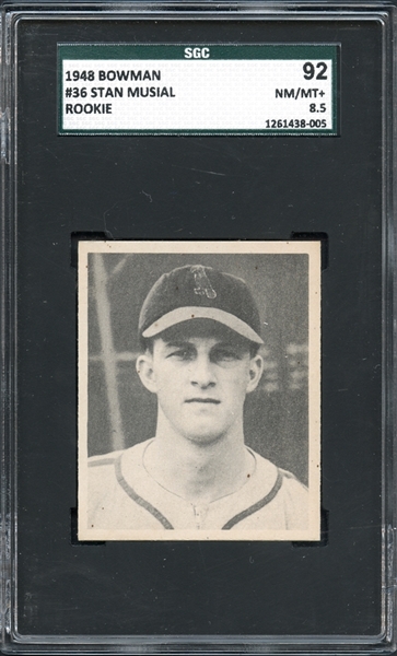 1948 Bowman #36 Stan Musial SGC 92 NM-MT+ 8.5