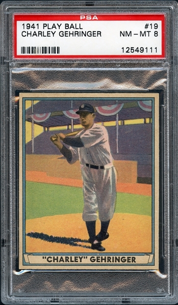 1941 Play Ball #19 Charley Gehringer PSA 8 NM-MT