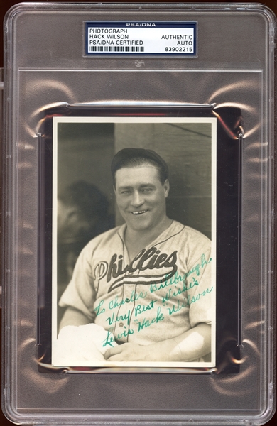 Hack Wilson Signed George Burke Photograph PSA/DNA AUTHENTIC