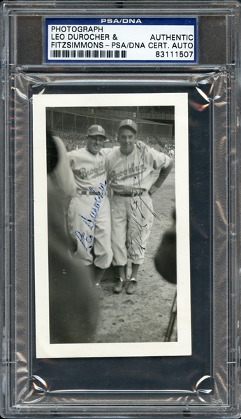 Leo Durocher & Fred Fitzsimmons Autographed Photograph PSA/DNA Certified Authentic
