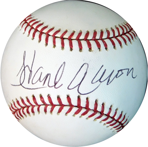 Hank Aaron Single-Signed OML (Selig) Ball PSA/DNA GEM MINT 10