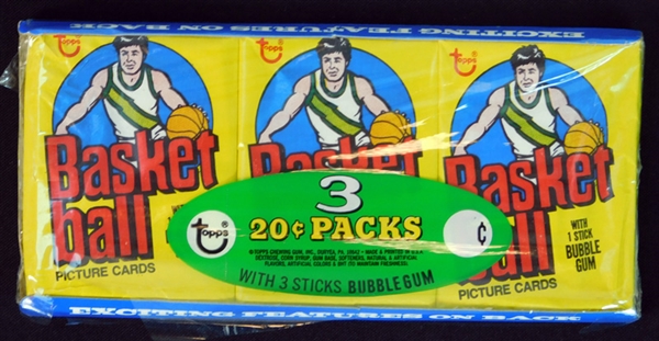 1978 Topps Basketball Unopened Wax Pack Tray