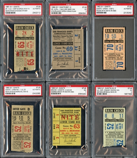 1960s-1970s San Francisco Giants Prominent Ticket Stub Collection of (15)