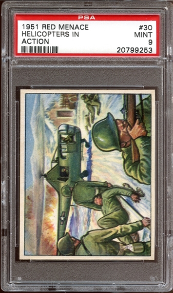 1951 Bowman Red Menace #30 Helicopters in Action PSA 9 MINT
