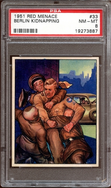 1951 Bowman Red Menace #33 Berlin Kidnapping PSA 8 NM/MT