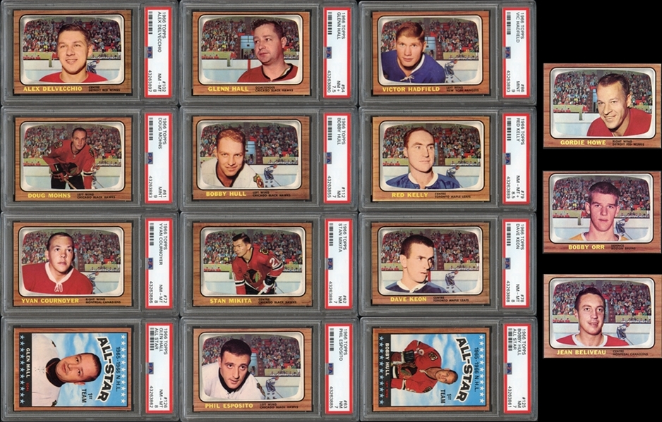1966 Topps Hockey Exceptionally High Grade Complete Set With PSA Graded