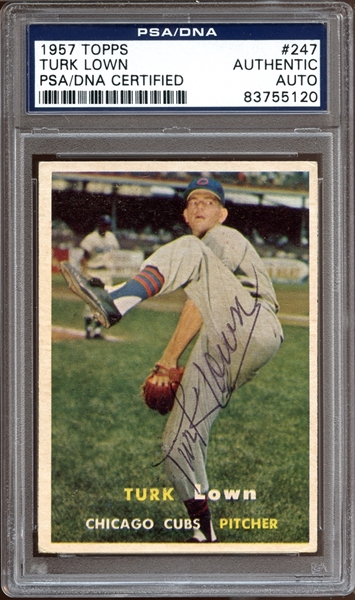 1957 Topps #247 Turk Lown Autographed PSA/DNA AUTHENTIC
