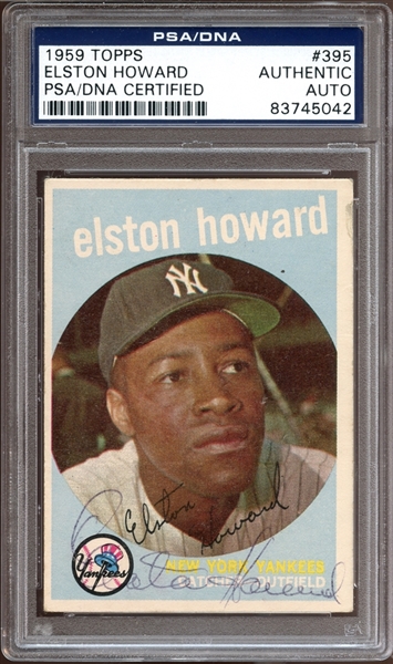 1959 Topps #395 Elston Howard Autographed PSA/DNA AUTHENTIC