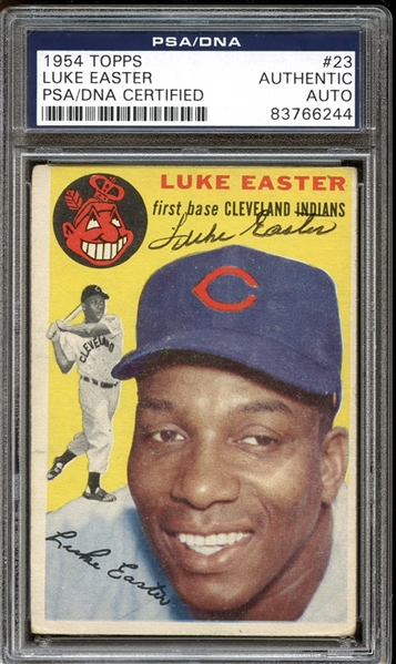 1954 Topps #23 Luke Easter Autographed PSA/DNA AUTHENTIC