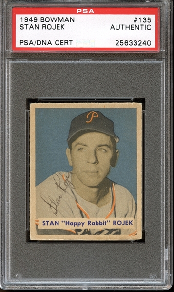 1949 Bowman #135 Stan Rojek Autographed PSA/DNA AUTHENTIC